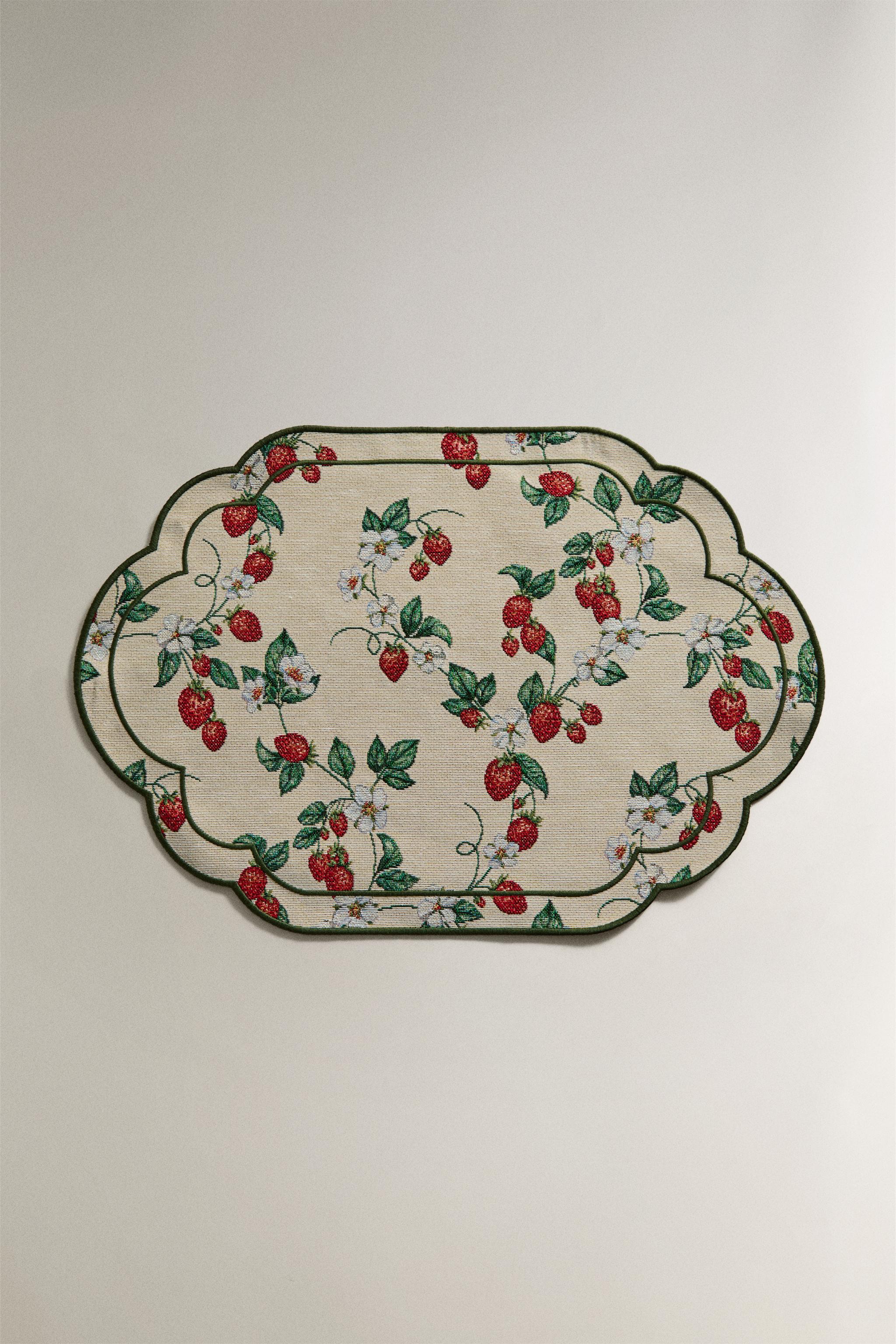 SET DE TABLE JACQUARD FRAISES